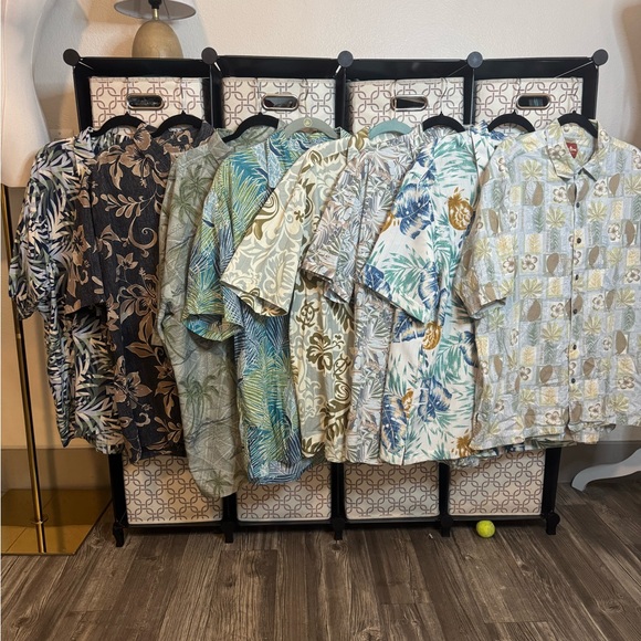 Various Other - A bundle of 8 Men's Casual Button Down Shirt - Tropical Print